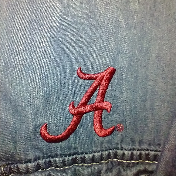 Antigua Alabama Crimson Tide Denim Long Sleeve Button Up Shirt Men's sz XXL. - Picture 7 of 8